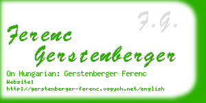 ferenc gerstenberger business card